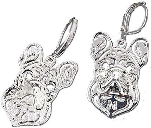 French Bulldog Hollow Hoop Earrings