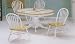 All new item 5 pc natural and white finish wood dining table set