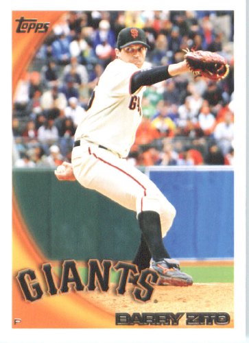 2010 Topps Baseball Card #244 Barry Zito San Francisco Giants - Mint Condition - Shipped In Protective ScrewDown Display Case!