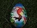Ocarina Necklace Clay Whistle Flute Red Yellow Parrot Bird Handpainted Design.