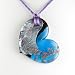 Heart Murano Glass Pendant - Charlotte Blue/Silver
