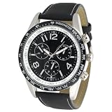 GP Designs Men's Chronograph-style Genuine Leather Watch