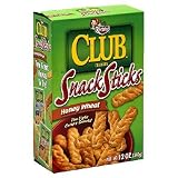 Keebler Club Snack Sticks, Honey Wheat, 12-Ounce Boxes (Pack of 4)
