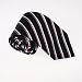 Black Stripes Woven Silk Tie Cufflinks Gift Box Set black christmas gift T8288