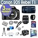 Canon Rebel T1i 15.1 MP Digital SLR Camera with Canon EF-S 18-55mm f/3.5-5.6 IS SLR Lens + Canon EF 75-300mm f/4-5.6 III Telephoto Zoom Lens + 2x Telephoto Lens + 8 Gig Memory Card + Camera Bag + 50