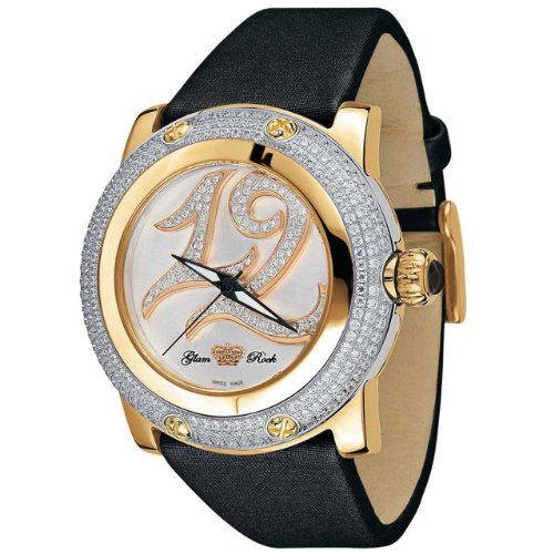 Glam Rock Women's GR80015 Special Edition Collection Diamond Accented Black Techno Watch