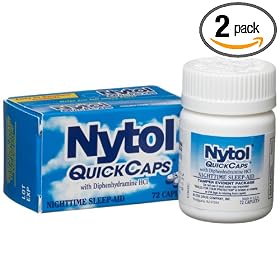 Nytol Nighttime Sleep Aid QuickCaps, 72-Count Bottles (Pack of 2)