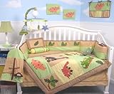 SoHo Dinosaur Story Baby Crib Nursery Bedding Set 13 pcs included Diaper Bag with Changing Pad &amp