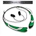 Bluetooth Headset Headphones Rymemo Metallic-feeling Soft Polishing Wireless Music Earphones Stereo Earbuds Sports/running Magnetic Neckband Style for Cellphone, Silver-green