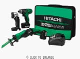 Hitachi KC10DBL 10.8v Li-Ion Combo Kit, Db10dl + Cr10dl + Flashlight + (2) Li-Ion Batteries 1.5 Ah + Charger + Soft Case
