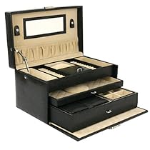 Hot Sale Jewelry Box Genuine Leather Black Extra Large With Travel Case by Tech Swiss