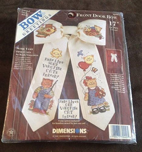 Bow Greetings Counted Cross Stitch - Some Very Fine Cats By Dimensions