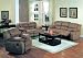 Motion Sofa Loveseat Recliner Set Brown Microfiber