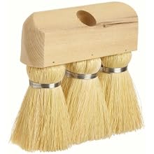 Weiler 44010 Tampico Fiber Masonry and Applicator Knot-Type Roof Brush with Wood Handle, 3" Head Width, 6-1/4" Overall Length