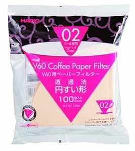 Hario 02 100 Count Coffee Paper Filter, Natural