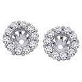 14K White Gold 1/2 ct. Diamond Earring Jackets