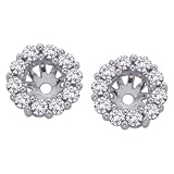 14K White Gold 1/2 ct. Diamond Earring Jackets