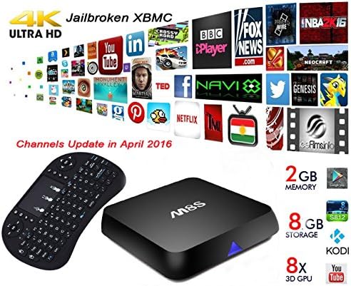 [FREE Keyboard] M8S Android TV Box Amlogic S812 Quad Core 2G/8G Fully loaded All Channels with KODI Cloud TV H.265 Airplay Miracast 3D Blu-ray 4K Stream Media Player WIFI Smart HTPC TV BOX