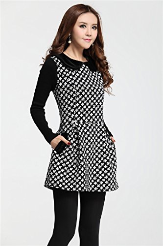 ワンピース 花柄 小花 ミニスカート スカート ニット アウター コート ブルゾン ラウンドネック 長袖 エレガンス キュート カジュアル パーティ ２次会 レディース 秋物 冬物 可愛いスカーフ付き R260