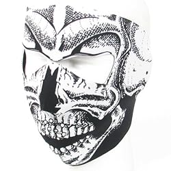New B&w Skull Neoprene Full Face Mask Nose Mouth Vent Snow