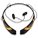 Rymemo 2016 Newest Universal Wireless Bluetooth 4.1 Music Stereo Sports/running Headset Headphones W/microphone Vibration Neckband Style for Cellphone (Gold-black)