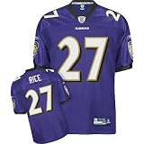 Reebok Ray Rice Baltimore Ravens Purple Authentic Jersey Size 52