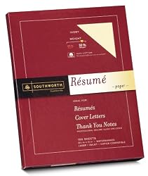 Southworth Exceptional Resume Paper, 100% Cotton, 32 lb, Ivory, 100 Count (RD18ICF)
