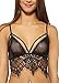 Wink Gal Women's Floral Strappy Longline Sheer Lace Bralette Transparent Fringe Tank Cami Crop Tops Black Medium