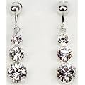 Jewels by premium-kristall� - Ohrclips 3 Kristalle - 925 Silber - Ohrringe Made with SWAROVSKI ELEMENTS