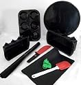 WellBake Silicone Bakeware Professional 8 Piece Gourmet Baking Set: 1 x 6 Cup Muffin Pan; 1 x Pizza Mat, 1 x Large Loaf Mould, 1 x Small Loaf Mould, 1 x Baking Mat, 1 x Silicone FlexiKnife, 1 x Spatula Twin Pack, 1 Oven Liner + 2 FREE Bottle Stops.  Heavy Duty Non-Stick Silicone + 10 Year Guarantee