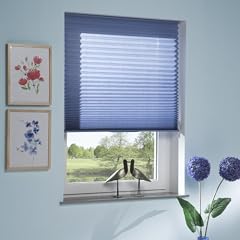 Liedeco Plissee Faltenstore 'Blau' | Raffstore 80 cm x 175 cm