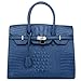Vicenzo Aidos Gator Italian Leather Tote Handbag