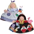 NORTH AMERICAN BEAR Topsy Turvy Doll - Alice In Wonderland And The Queen Of Hearts