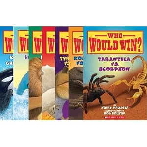 Who Would Win? Series Set of 7 Books by Jerry Pallotta and Rob Bolster (Who Would Win? Tarantula Vs Scorpion; Who Would Win? Komodo Dragon Vs. King Cobra; Who Would Win? Lion Vs Tiger; Who Would Win? Killer Whale Vs Great White Shark; Who Would Win? Hammerhead Vs Bull Shark; Who Would Win? Polar Bear Vs Grizzly Bear; Who Would Win? Tyrannosaurus Rex Vs Velociraptor)