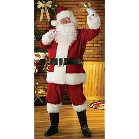 Regal Plush Santa Claus Suit with Beard and Wig Set - Size Large/Standard, 40 to 48