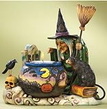 Jim Shore Witch's Cauldron Candle Holder
