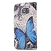 S6 Edge+ Case, Galaxy S6 Edge Plus Case, Cellularvilla [Stand Feature] [Slim Fit] Wallet Case, Premium Pu Leather Flip Cover [Card Slots] for Samsung Galaxy S6 Edge+ / S6 Edge Plus (Blue Butterfly)