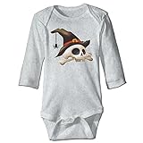 NINKI ベビー服 バウヒニア 魔女帽子 死神 長袖 ロンパース 6ヶ月~24ヶ月 100%コットン 出産祝い Size 12 Months グレー