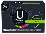 Kotex U Click Tampons, Plastic Applicator, Super, Unscented, 18 ct.