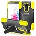 Fosmon HYBO-V Durable Dual Layer Hybrid Silicone + PC Kickstand Case for LG G3 (All Carriers) - Retail Packaging (Yellow)