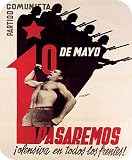 Primero de Mayo Pasaremos Ofensiva en Todos los Frentes Vintage Spanish Civil War Military Propaganda MOUSE PAD