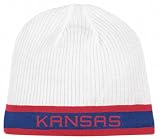 Kansas Jayhawks adidas White/Royal Sideline Player Reversible Knit Hat