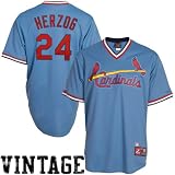 Majestic Whitey Herzog St. Louis Cardinals Replica Cooperstown Throwback Jersey - Light Blue (X-Large)