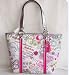 Coach Grattifi Poppy Butterfly Charm Bandana Bag Tote 15712 White Multi