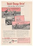 1952 Oliver Tractor Strait-Line Loader Bulldozer Print Ad