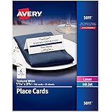Avery Textured White Place Cards, 1-7/16 x 3-3/4 Inches, Pack of 150 (05011)