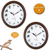SINGING BIRD WALL CLOCK - EACH FEATURES 12 OF THE MOST POPULAR NORTH AMERICAN BIRD SONGS! (SET OF 2)