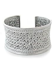Silver cuff bracelet, Meadow in Bloom