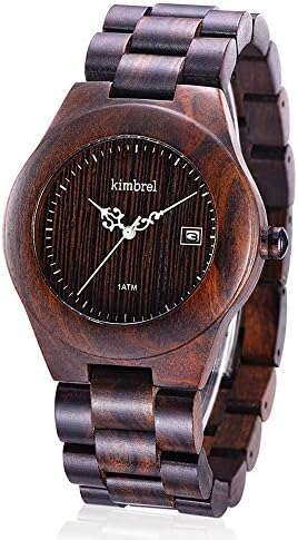 HJIAN Women's Watch 1ATM Quartz Wood Watch with Date Calendar Wooden Watch for Christmas Gift Watch