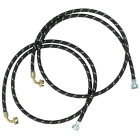 Whirlpool 8212638RP 6-Foot Industrial Braided Fill Hose with 90 Degree Elbow, 2-Pack by Whirlpool